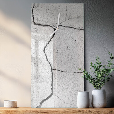 Verticale moderne glazen wandklok Scheuren