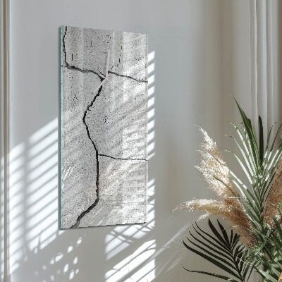 Verticale moderne glazen wandklok Scheuren