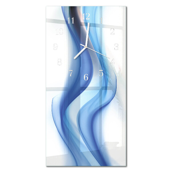 Verticale moderne glazen wandklok Abstracte rook