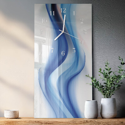 Verticale moderne glazen wandklok Abstracte rook