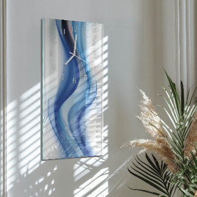 Verticale moderne glazen wandklok Abstracte rook