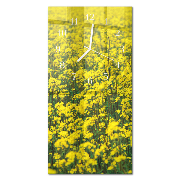 Decoratieve glazen klok verticaal bloemenveld