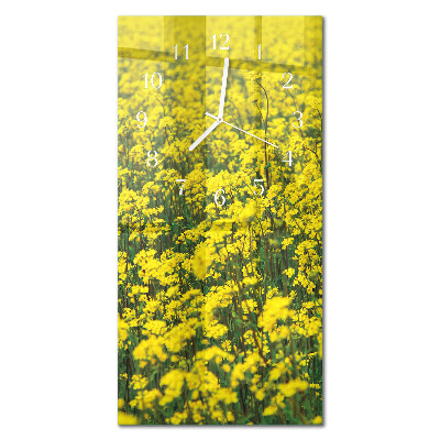 Decoratieve glazen klok verticaal bloemenveld