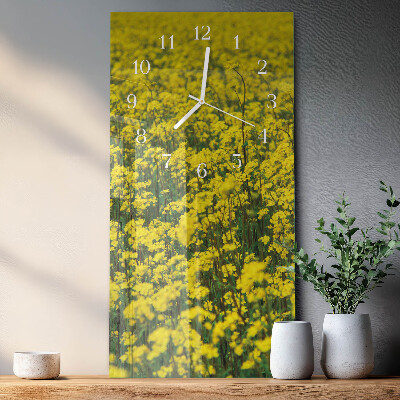 Decoratieve glazen klok verticaal bloemenveld