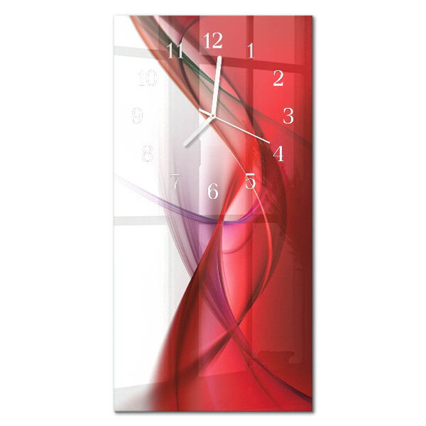 Verticale rechthoekige glazen wandklok Abstractie