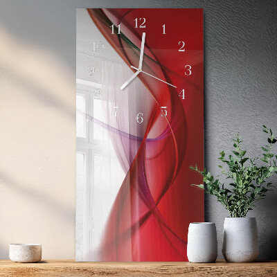 Verticale rechthoekige glazen wandklok Abstractie
