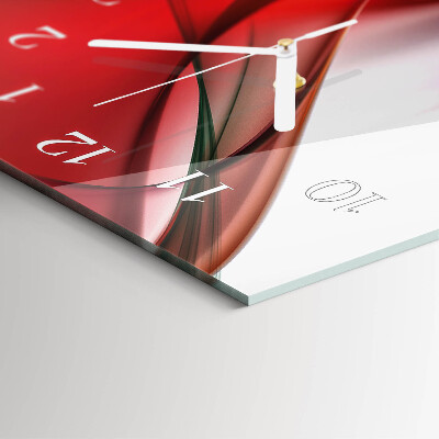 Verticale rechthoekige glazen wandklok Abstractie
