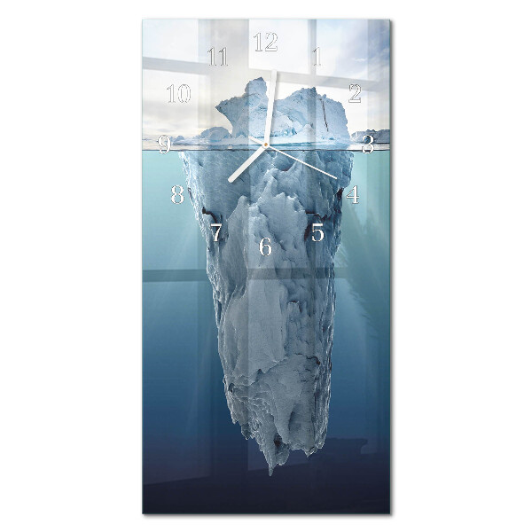 Verticale moderne glazen wandklok Gletsjer