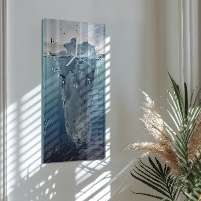 Verticale moderne glazen wandklok Gletsjer