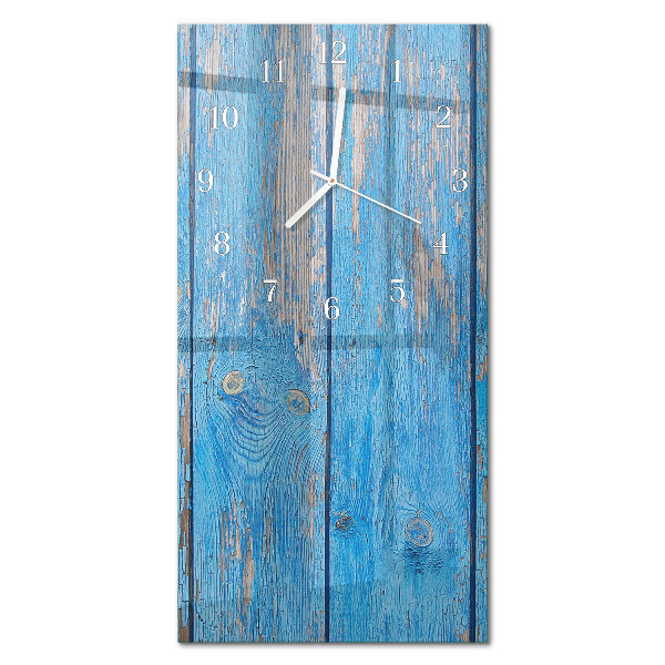 Verticale moderne glazen wandklok Hout