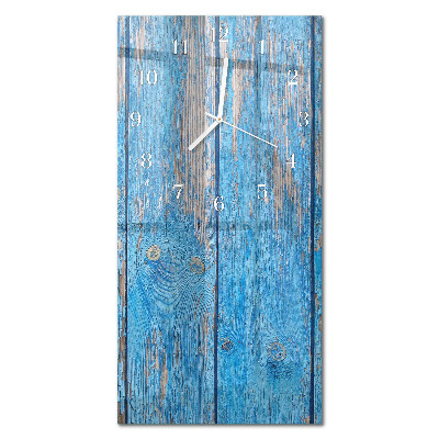 Verticale moderne glazen wandklok Hout