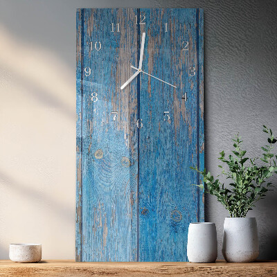 Verticale moderne glazen wandklok Hout