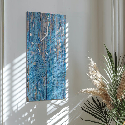 Verticale moderne glazen wandklok Hout