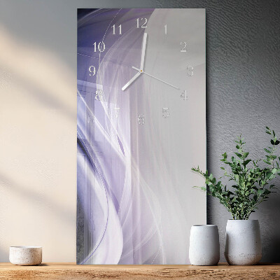 Verticale moderne glazen wandklok Abstractie