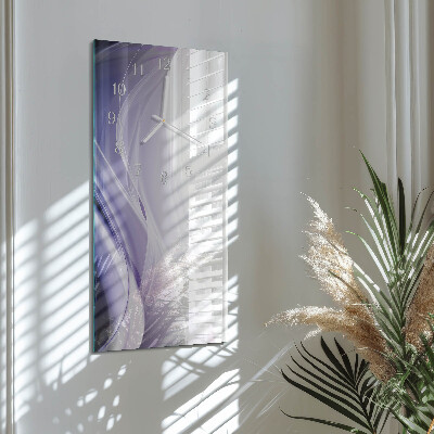 Verticale moderne glazen wandklok Abstractie