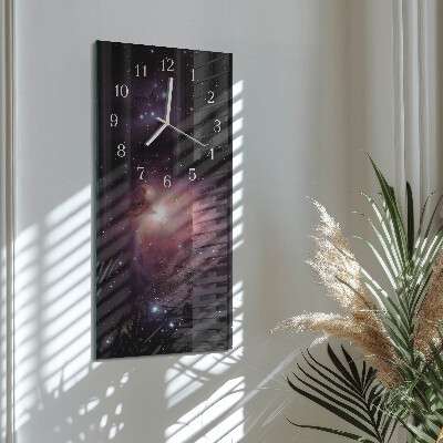 Verticale rechthoekige glazen wandklok Kosmos