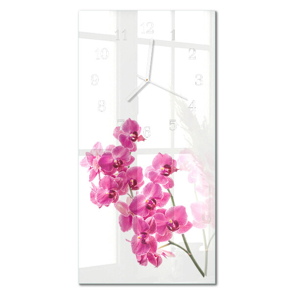 Glazen klok verticaal Orchideeën