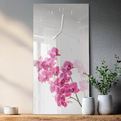 Glazen klok verticaal Orchideeën