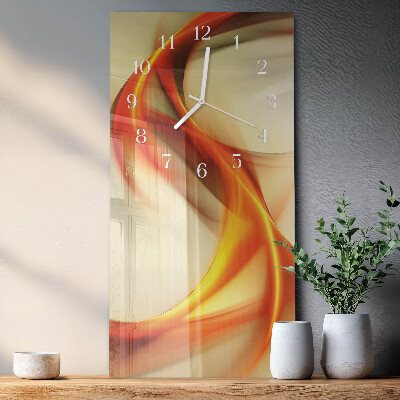 Verticale rechthoekige glazen wandklok Abstractie