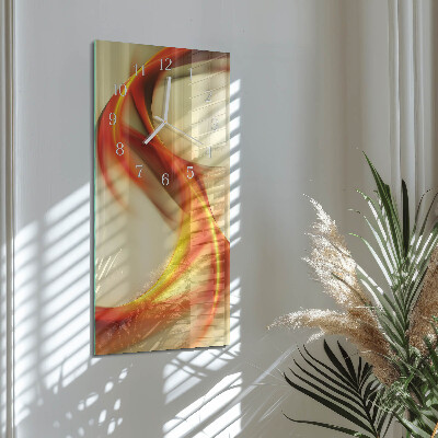 Verticale rechthoekige glazen wandklok Abstractie