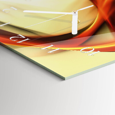 Verticale rechthoekige glazen wandklok Abstractie