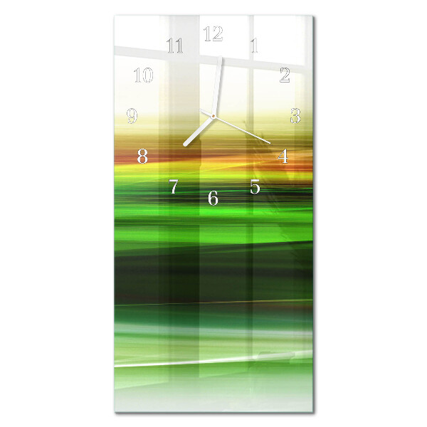 Verticale moderne glazen wandklok Abstractie