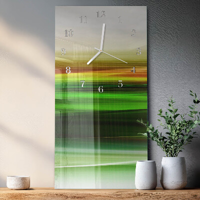 Verticale moderne glazen wandklok Abstractie