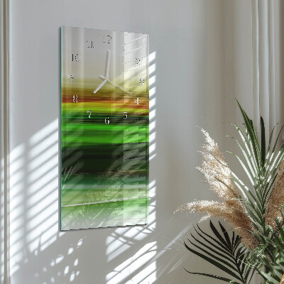 Verticale moderne glazen wandklok Abstractie