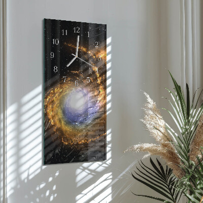 Verticale moderne glazen wandklok Kosmos
