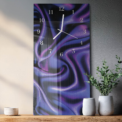 Verticale moderne glazen wandklok Flueel