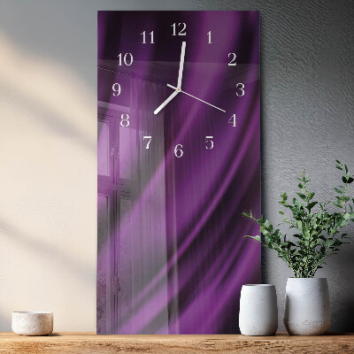 Verticale rechthoekige glazen wandklok Abstractie