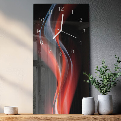 Verticale rechthoekige glazen wandklok Abstractie