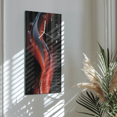 Verticale rechthoekige glazen wandklok Abstractie