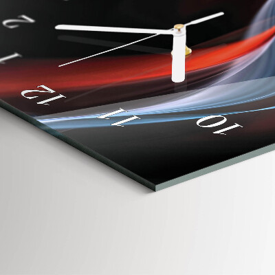 Verticale rechthoekige glazen wandklok Abstractie