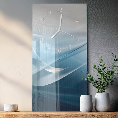 Verticale rechthoekige glazen wandklok Abstractie