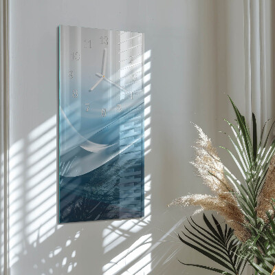 Verticale rechthoekige glazen wandklok Abstractie