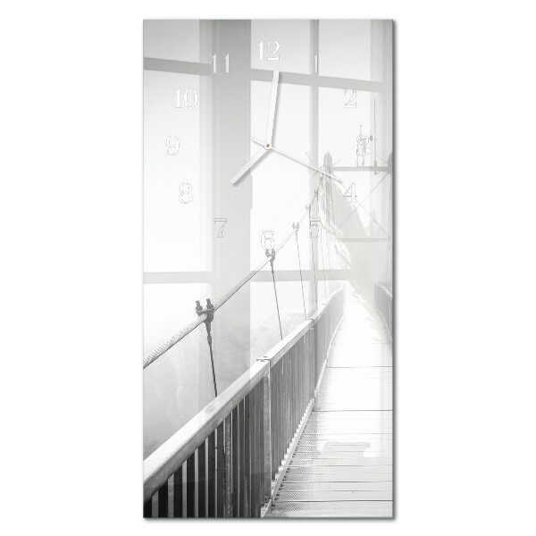 Verticale moderne glazen wandklok Brug