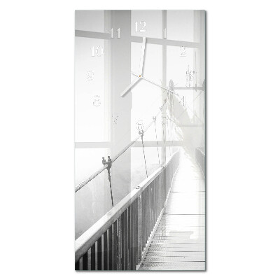 Verticale moderne glazen wandklok Brug