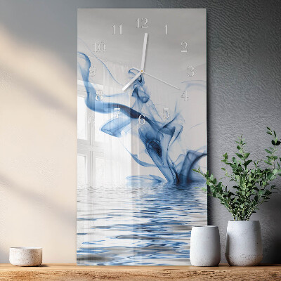 Verticale moderne glazen wandklok Patroon