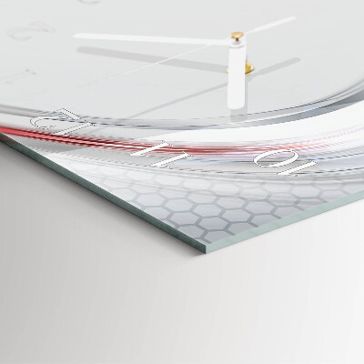 Verticale rechthoekige glazen wandklok Kromme