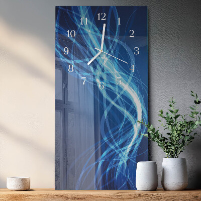 Verticale rechthoekige glazen wandklok Abstractie