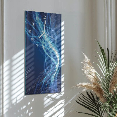 Verticale rechthoekige glazen wandklok Abstractie