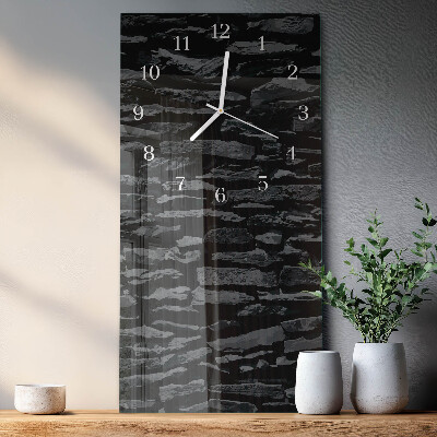 Decoratieve glazen klok verticaal Stenen muur
