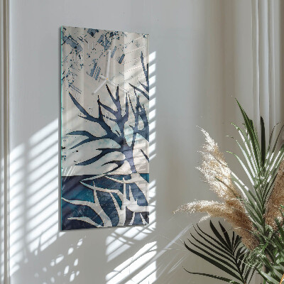 Verticale moderne glazen wandklok Takken