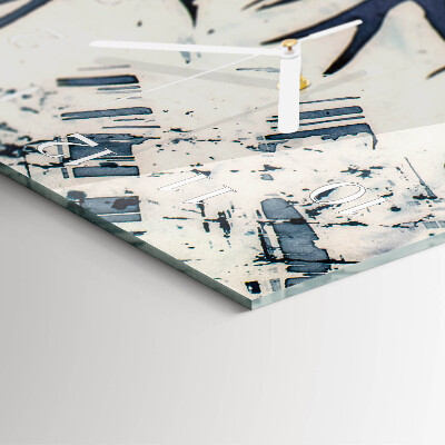 Verticale moderne glazen wandklok Takken