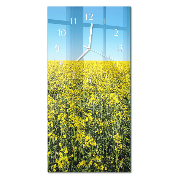 Decoratieve glazen klok verticaal bloemenveld