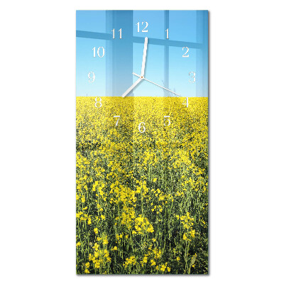 Decoratieve glazen klok verticaal bloemenveld