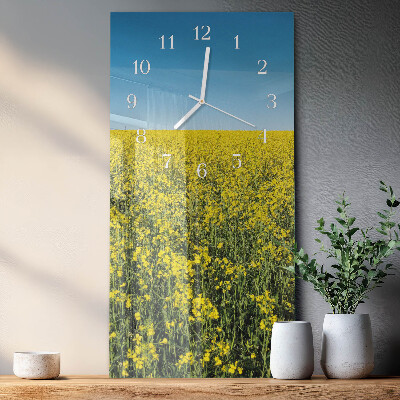Decoratieve glazen klok verticaal bloemenveld