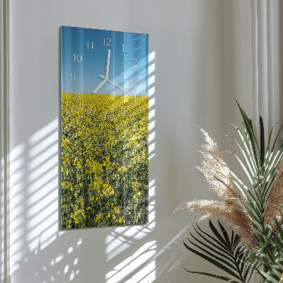 Decoratieve glazen klok verticaal bloemenveld