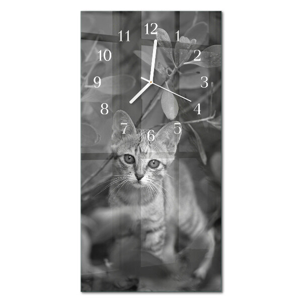 Rechthoekige glas klok verticaal Kat